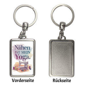 Nähen ist mein Yoga Schlüsselanhänger mit Nähmaschine