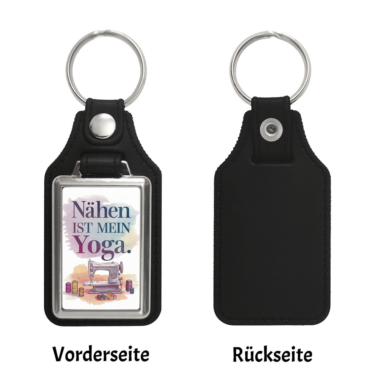 Nähen ist mein Yoga Schlüsselanhänger mit Nähmaschine