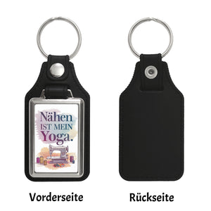 Nähen ist mein Yoga Schlüsselanhänger mit Nähmaschine