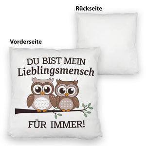 Zwei niedliche Eulen Lieblingsmensch Kissen