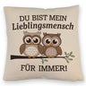 Zwei niedliche Eulen Lieblingsmensch Kissen