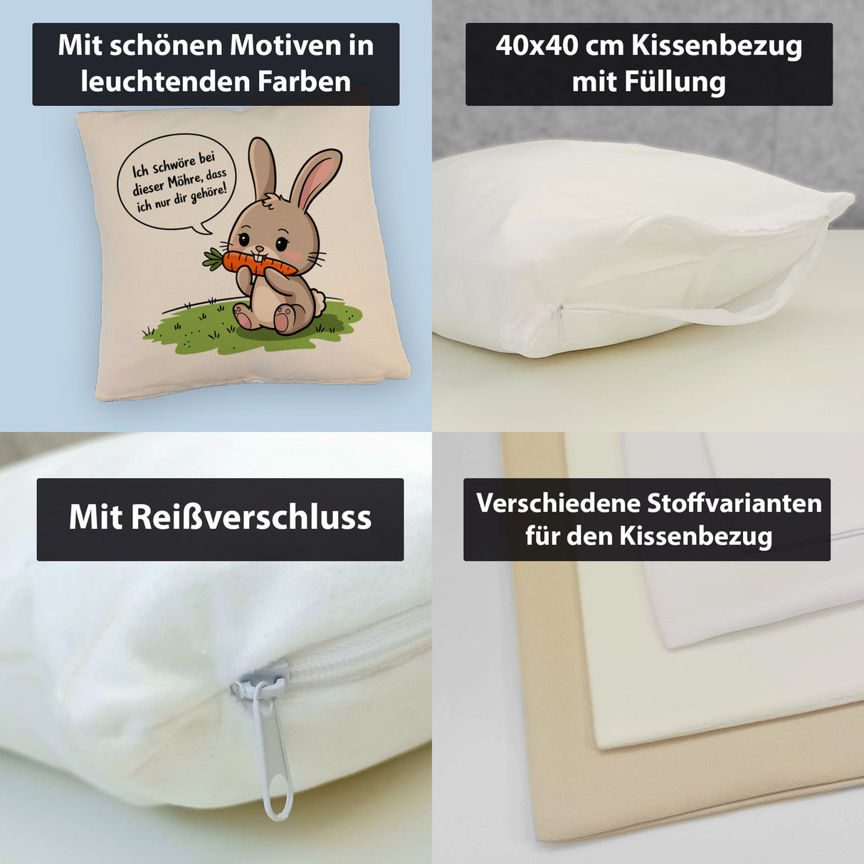 Ich gehöre dir Kissen mit niedlichem Hasen