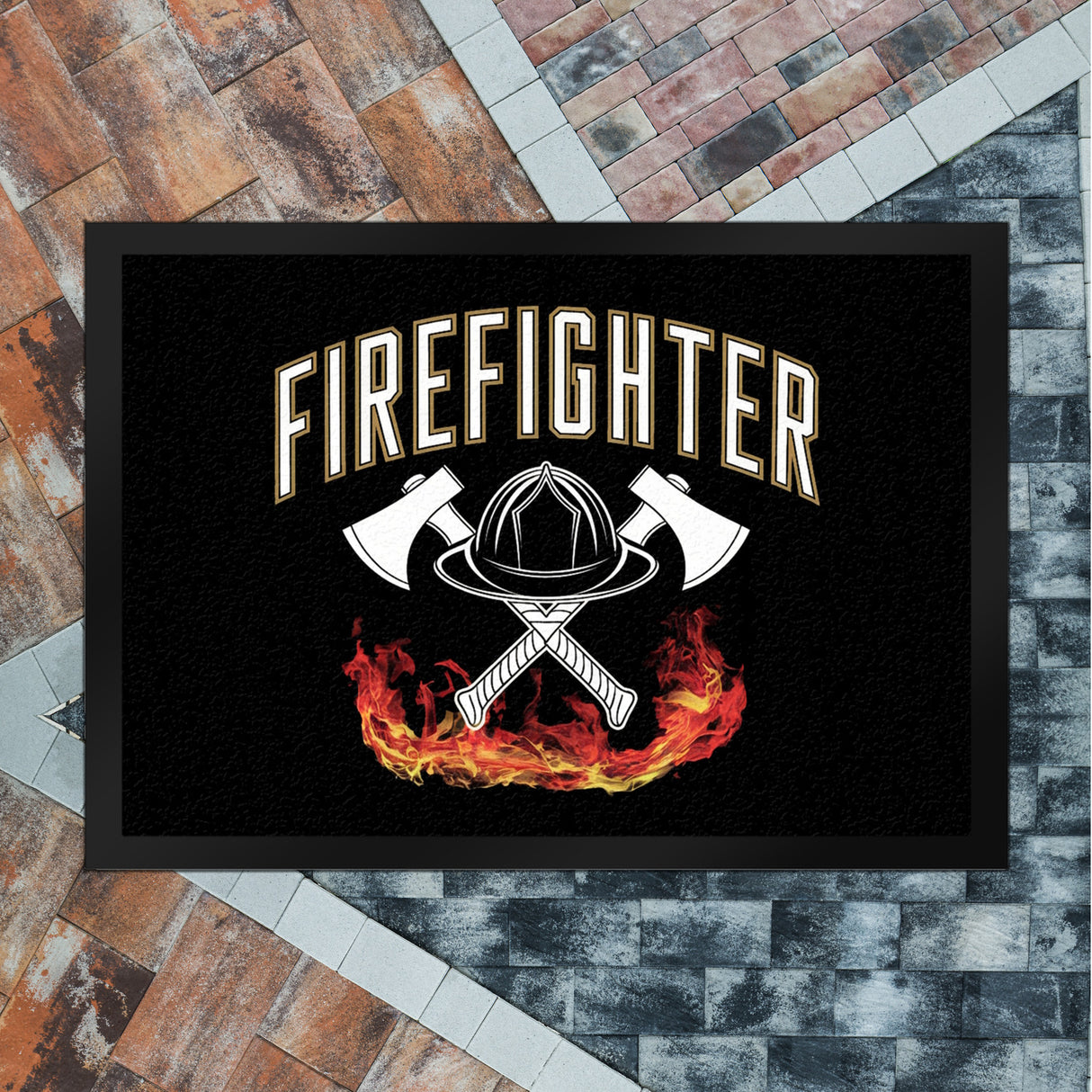 Feuerwehrhelm FIREFIGHTER Fußmatte in 35x50 cm für Feuerwehrleute