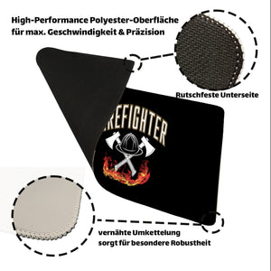 Feuerwehrhelm FIREFIGHTER Schreibtischunterlage 69x31cm XXL Mauspad für Feuerwehrleute