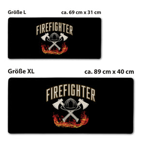 Feuerwehrhelm FIREFIGHTER Schreibtischunterlage 69x31cm XXL Mauspad für Feuerwehrleute
