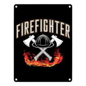 Feuerwehrhelm FIREFIGHTER Metallschild in 15x20 cm für Feuerwehrleute