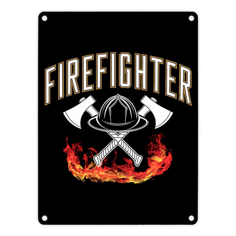 Feuerwehrhelm FIREFIGHTER Metallschild in 15x20 cm für Feuerwehrleute