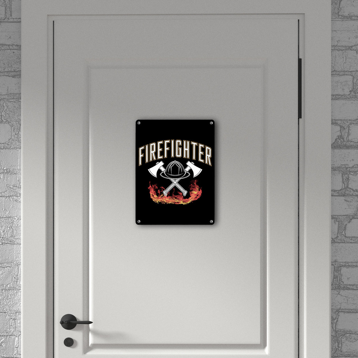 Feuerwehrhelm FIREFIGHTER Metallschild in 15x20 cm für Feuerwehrleute