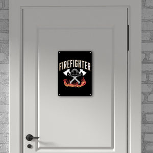 Feuerwehrhelm FIREFIGHTER Metallschild in 15x20 cm für Feuerwehrleute