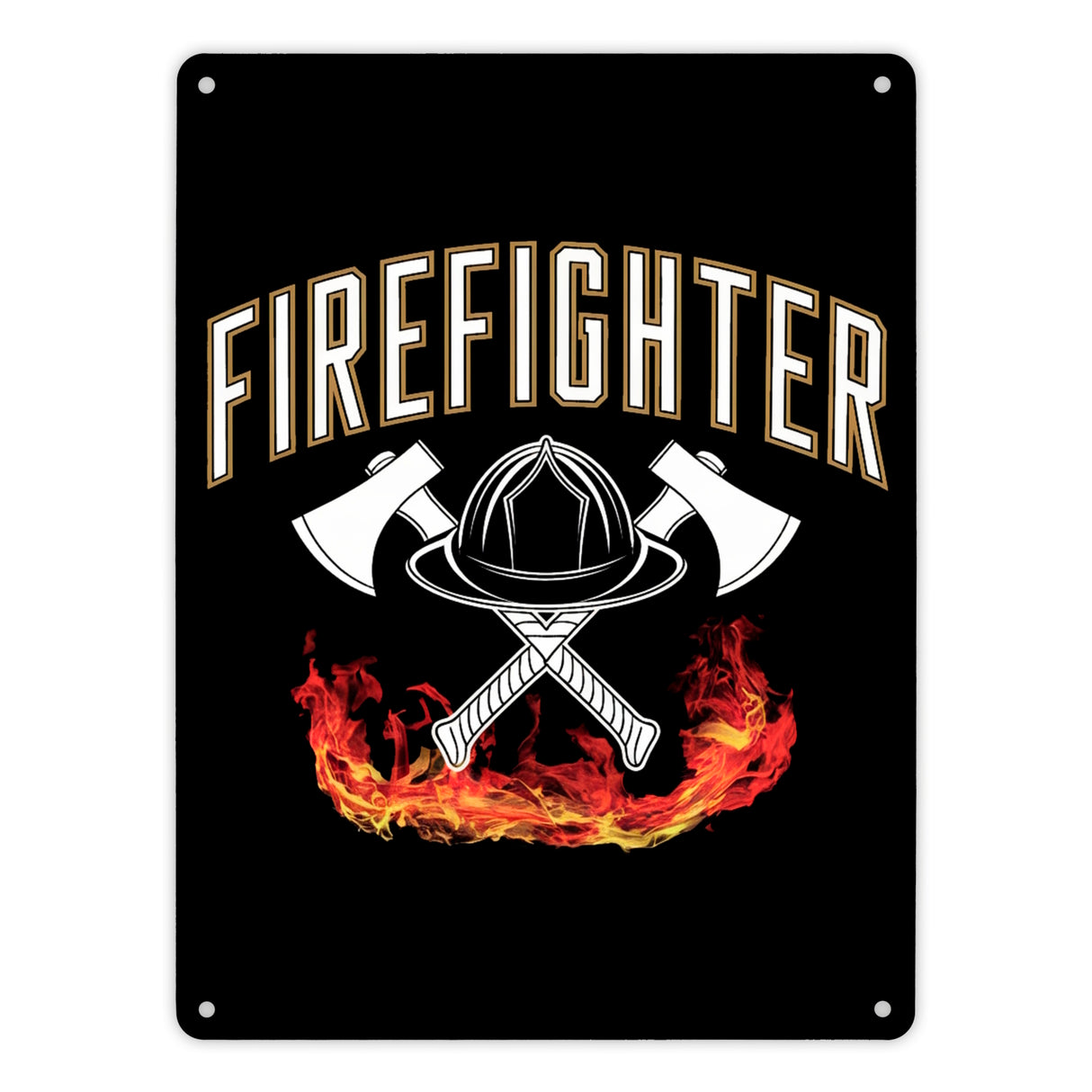 Feuerwehrhelm FIREFIGHTER Metallschild in 15x20 cm für Feuerwehrleute