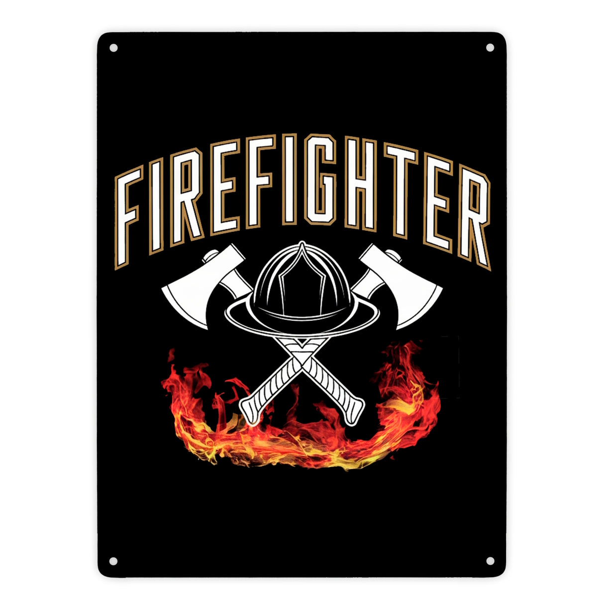 Feuerwehrhelm FIREFIGHTER Metallschild in 15x20 cm für Feuerwehrleute