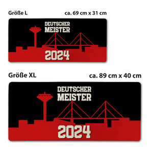 Leverkusen Schreibtischunterlage 69x31cm XXL Mauspad mit Spruch DEUTSCHER MEISTER 2024