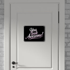 Bling-Bling You look awesome Metallschild in 15x20 cm