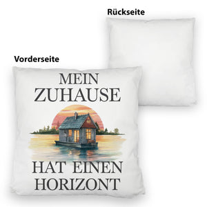 Hausboot auf Wasser Kissen Zuhause mit Horizont