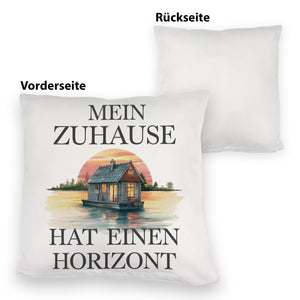 Hausboot auf Wasser Kissen Zuhause mit Horizont