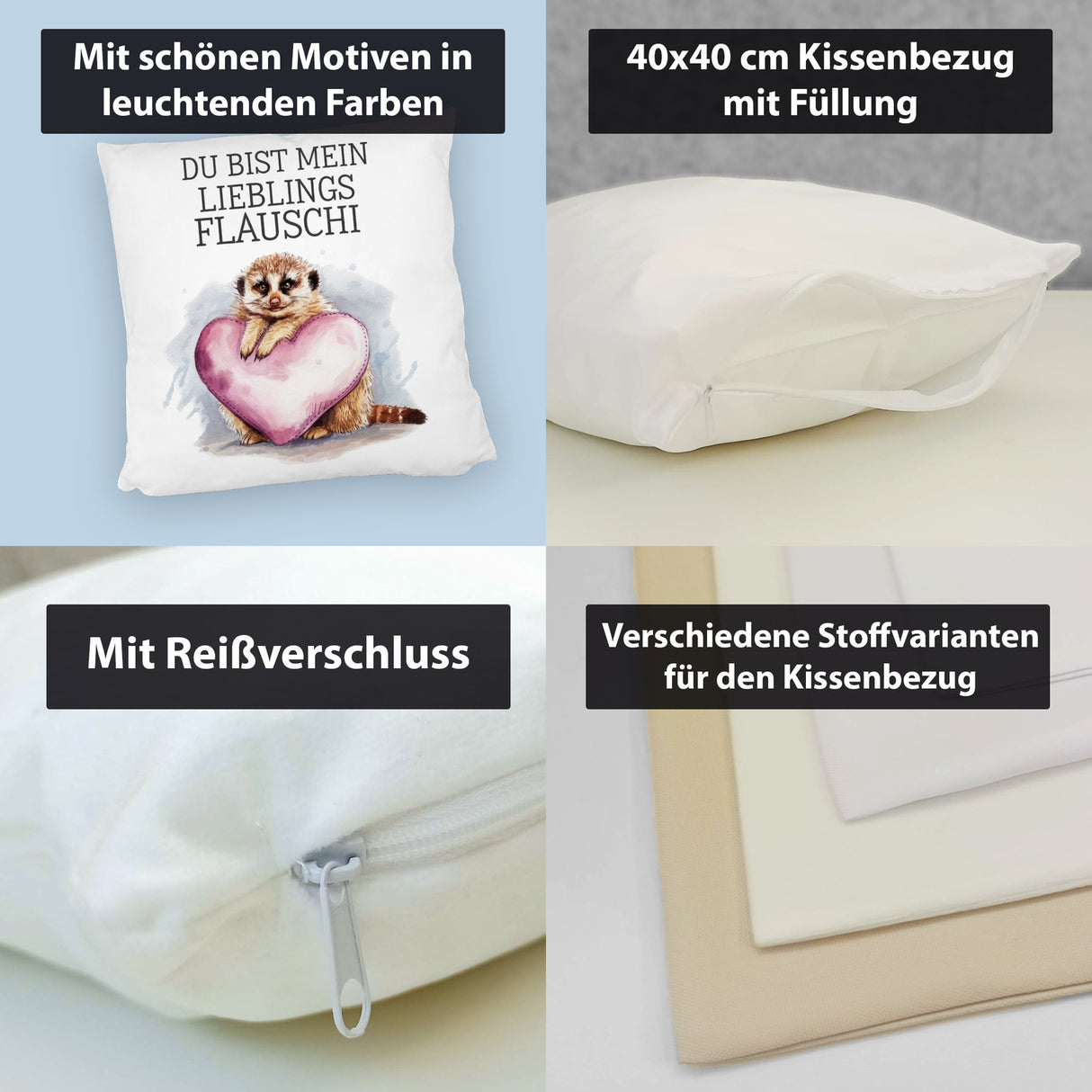 Erdmännchen Lieblings Flauschi Kissen