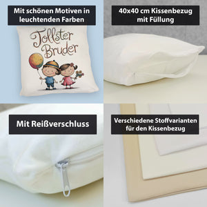 Tollster Bruder Cartoon Kissen für Geschwister