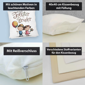 Tollster Bruder Cartoon Kissen für Geschwister