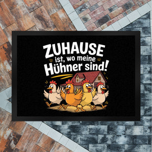Zuhause ist, wo meine Hühner sind! Fußmatte in 35x50 cm