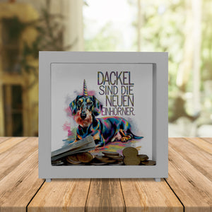 Dackel Einhorn Spardose - Dackel sind Einhörner