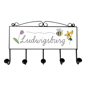 Ludwigsburg Kleiderhaken Leiste mit 3 Haken Ludwigsbiene