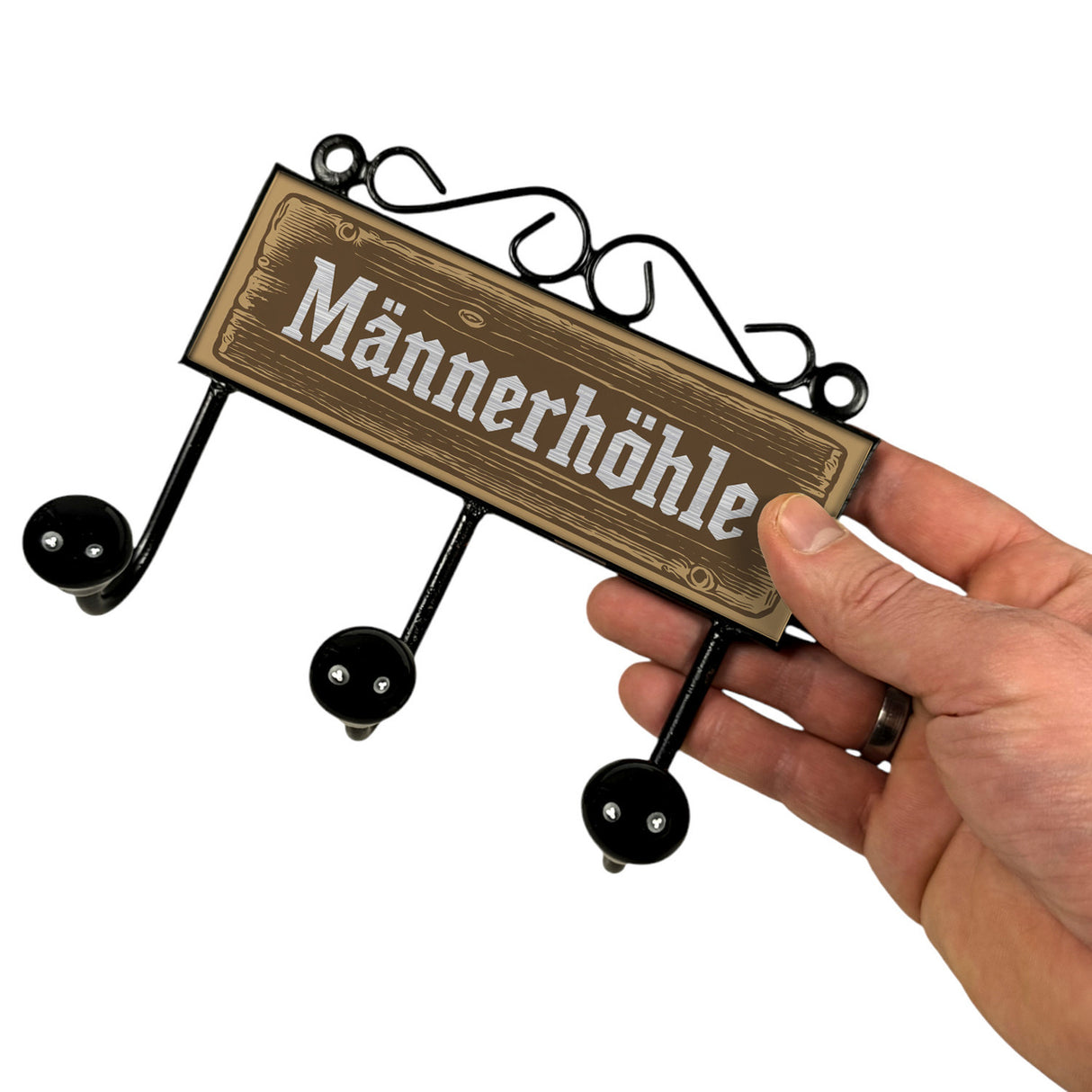 Männerhöhle Kleiderhaken Leiste mit 3 Haken