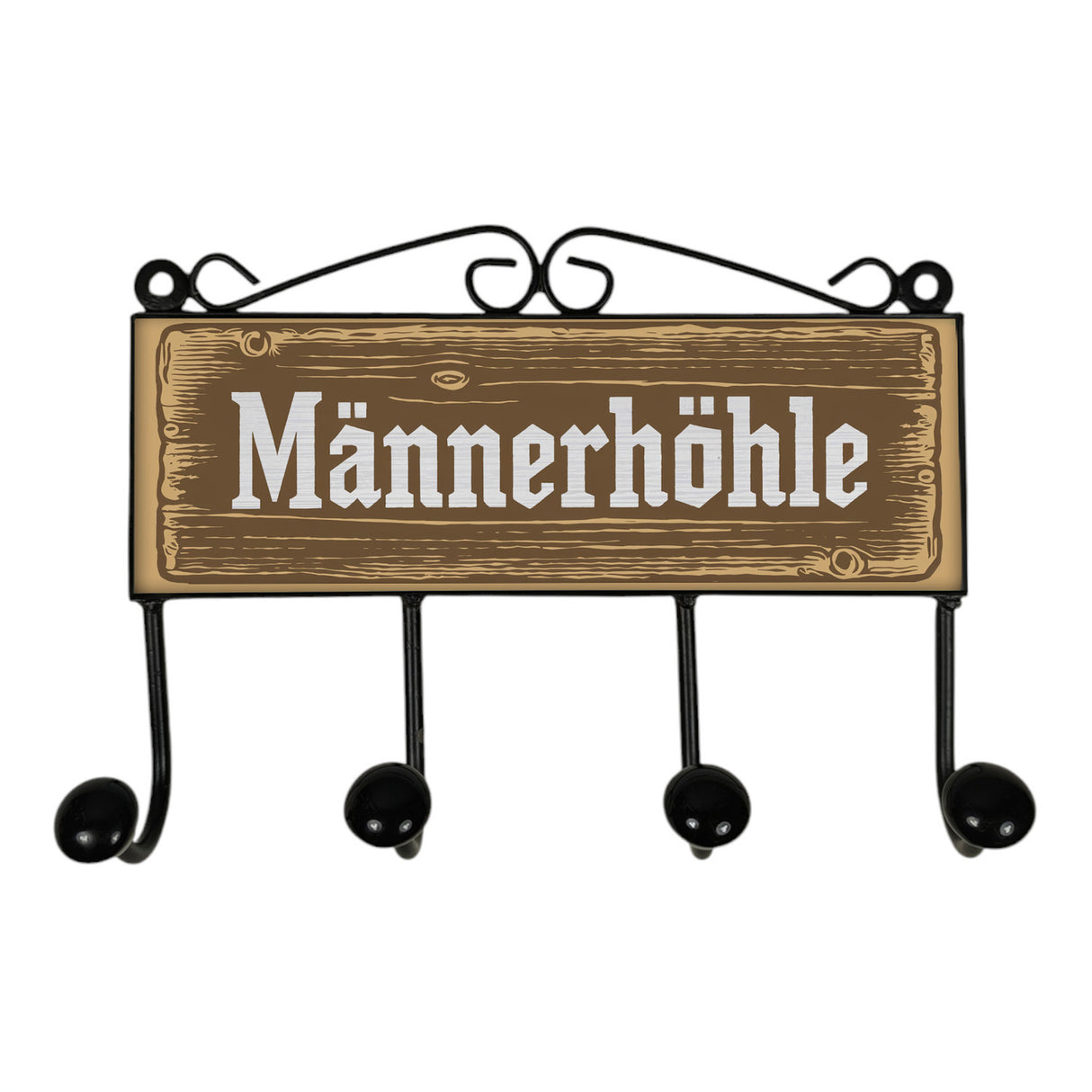 Männerhöhle Kleiderhaken Leiste mit 3 Haken