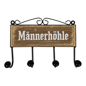 Männerhöhle Kleiderhaken Leiste mit 3 Haken