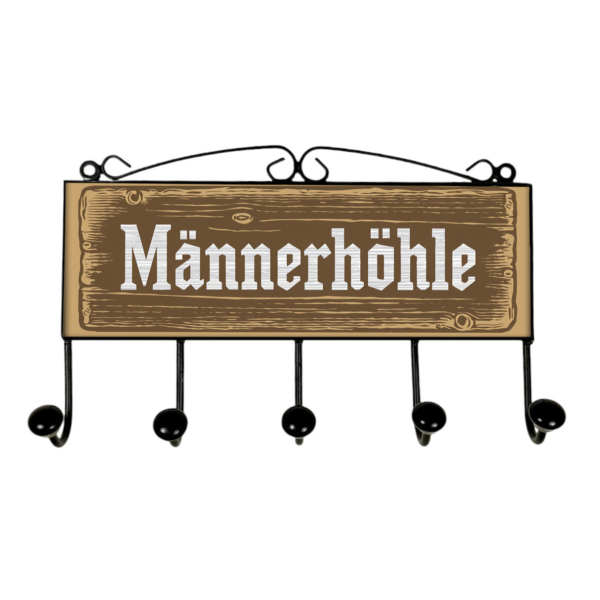 Männerhöhle Kleiderhaken Leiste mit 3 Haken