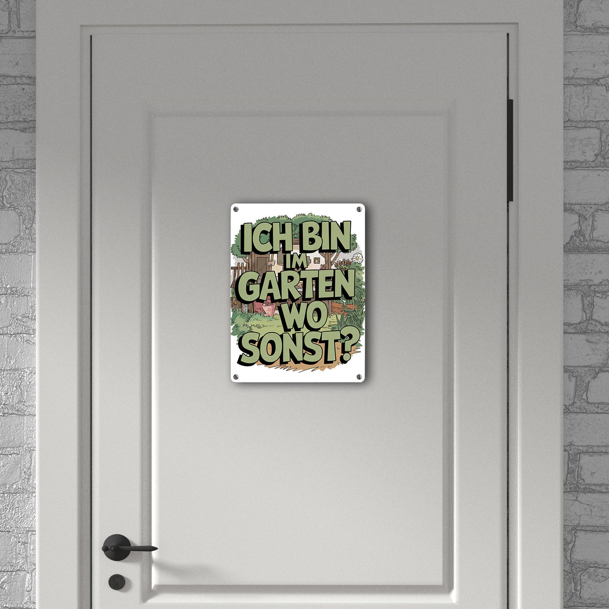 Im Garten wo sonst Metallschild in 15x20 cm