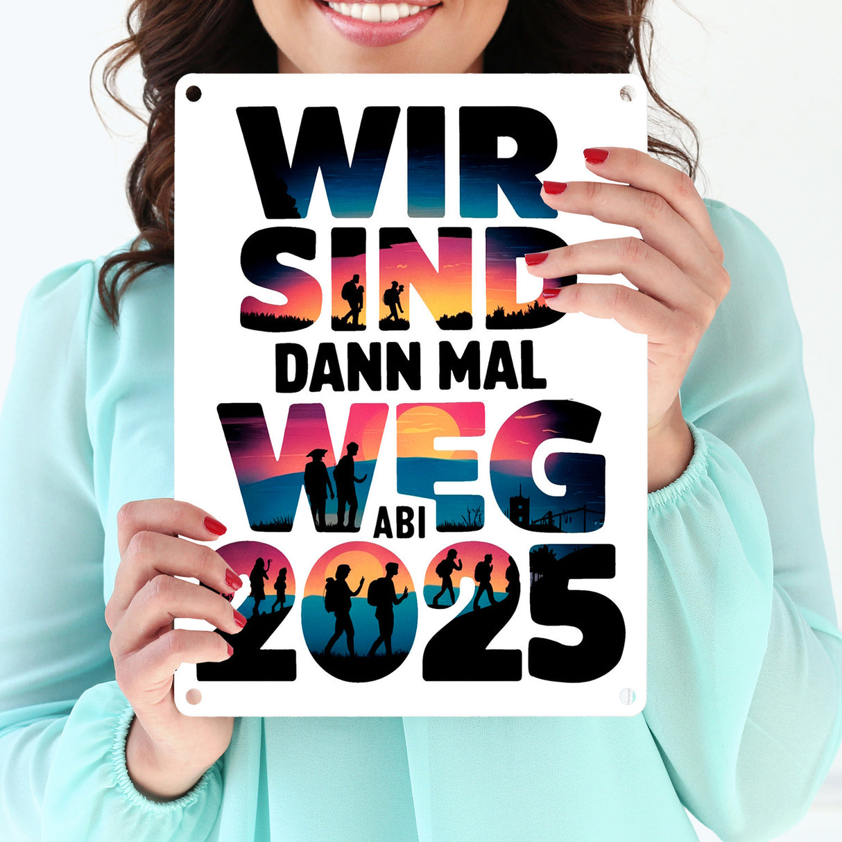 Wir sind dann mal weg Metallschild in 15x20 cm ABI 2025