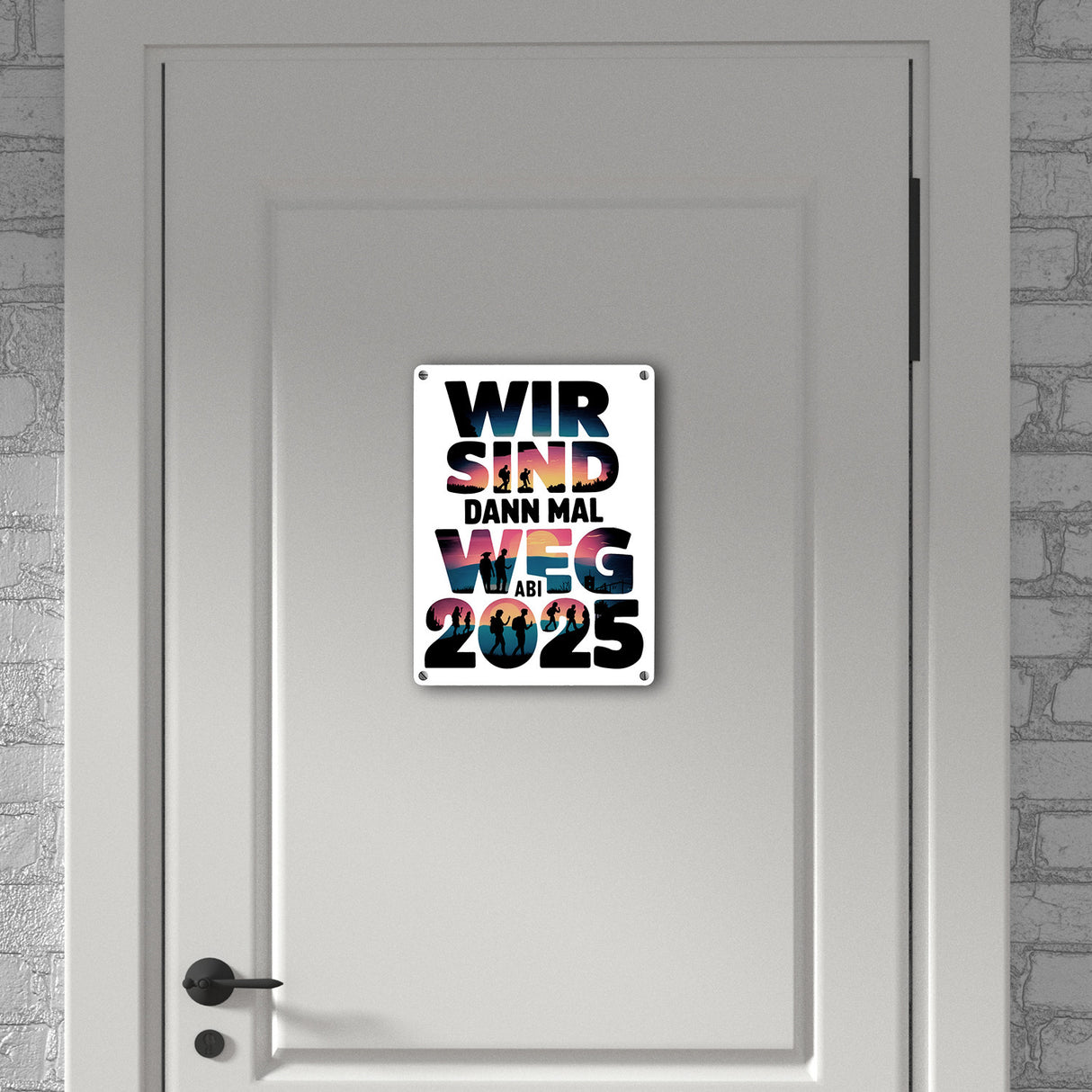 Wir sind dann mal weg Metallschild in 15x20 cm ABI 2025