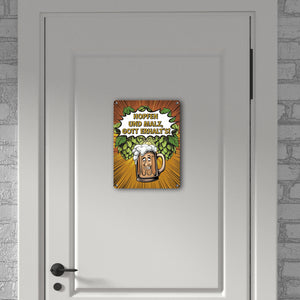 Hopfen und Malz, Gott erhalt's! Metallschild in 15x20 cm mit lustigem Bierkrug