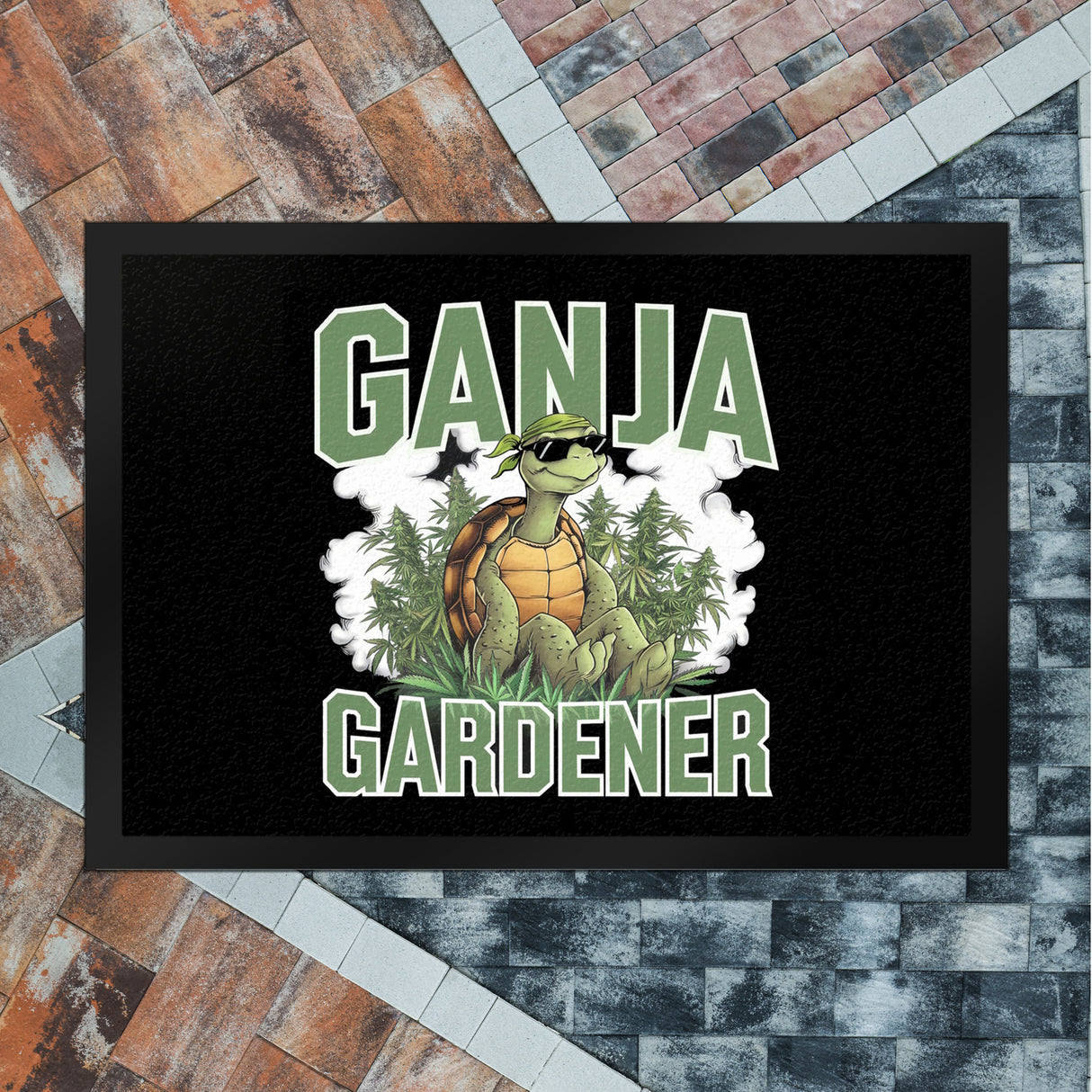 Schildkröte Ganja Gardener Fußmatte in 35x50 cm für Kiffer
