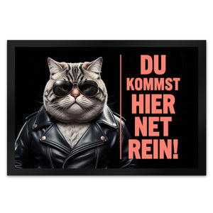 Türsteher Kater Fußmatte in 35x50 cm - Du Kommst Hier Net Rein