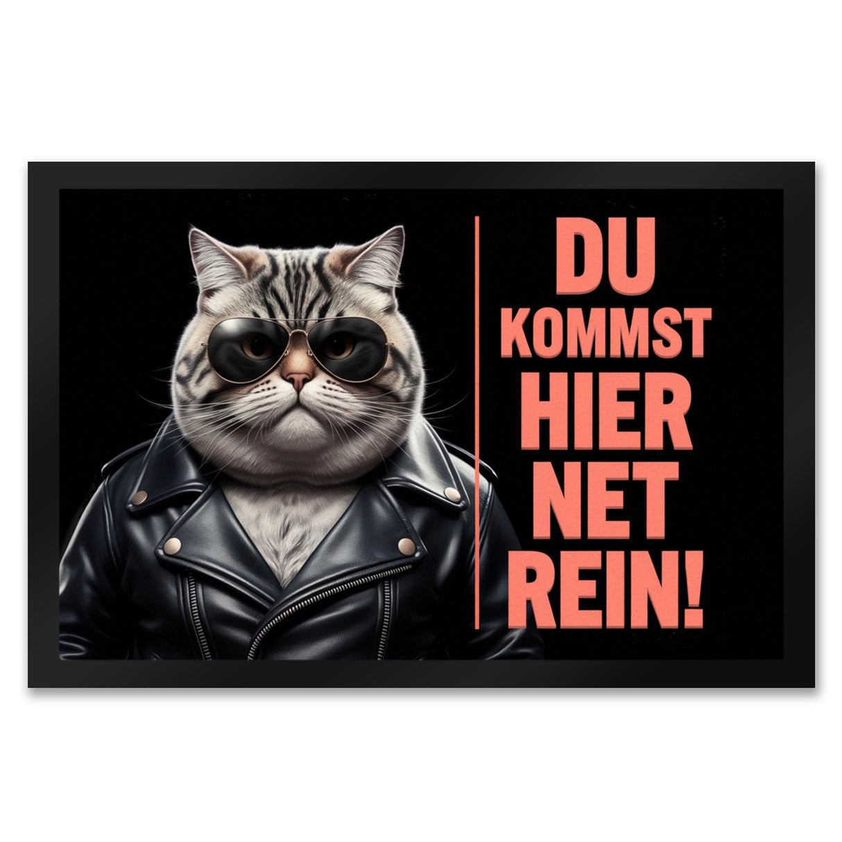 Türsteher Kater Fußmatte in 35x50 cm - Du Kommst Hier Net Rein