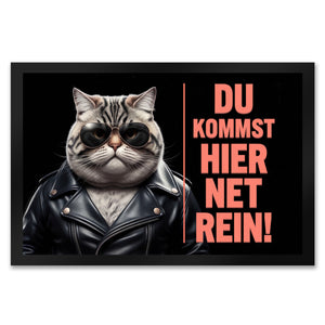 Türsteher Kater Fußmatte in 35x50 cm - Du Kommst Hier Net Rein