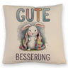 Gute Besserung Kissen - Weißes Kaninchen in einer Decke