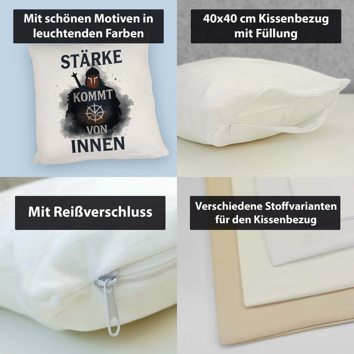 Starker Krieger - Stärke kommt von innen Kissen
