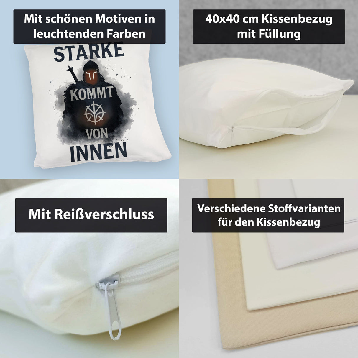 Starker Krieger - Stärke kommt von innen Kissen