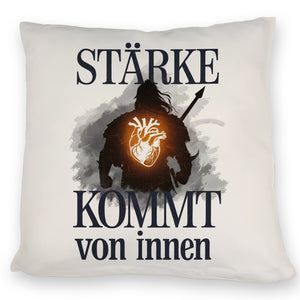 Stärke kommt von innen Kissen - Silhouette Krieger
