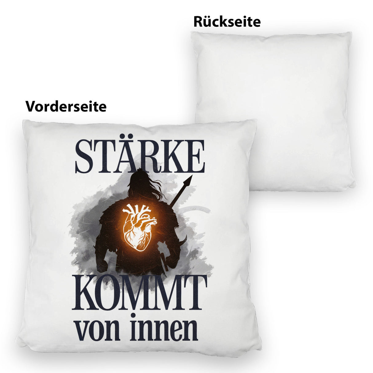 Stärke kommt von innen Kissen - Silhouette Krieger