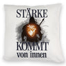 Stärke kommt von innen Kissen - Silhouette Krieger