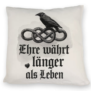 Ehre währt länger als Leben Kissen - Rabe auf Knoten