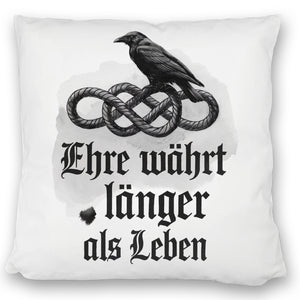 Ehre währt länger als Leben Kissen - Rabe auf Knoten