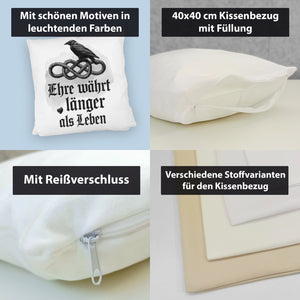 Ehre währt länger als Leben Kissen - Rabe auf Knoten
