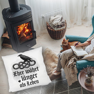 Ehre währt länger als Leben Kissen - Rabe auf Knoten
