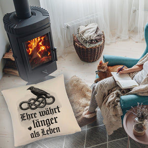 Ehre währt länger als Leben Kissen - Rabe auf Knoten