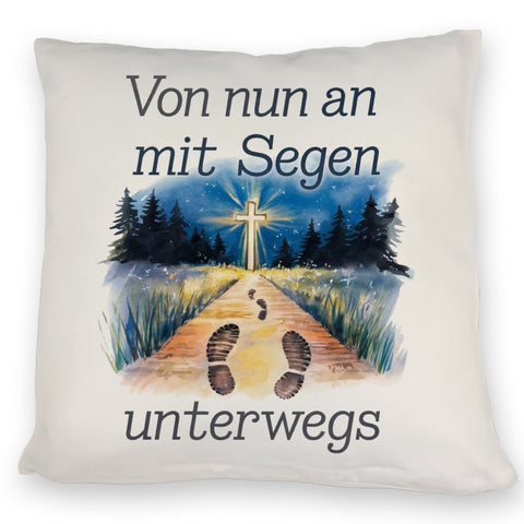 Mit Segen unterwegs Kissen - Segenstrahlendes Kreuz