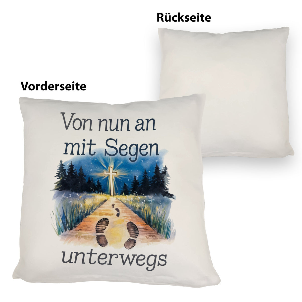 Mit Segen unterwegs Kissen - Segenstrahlendes Kreuz